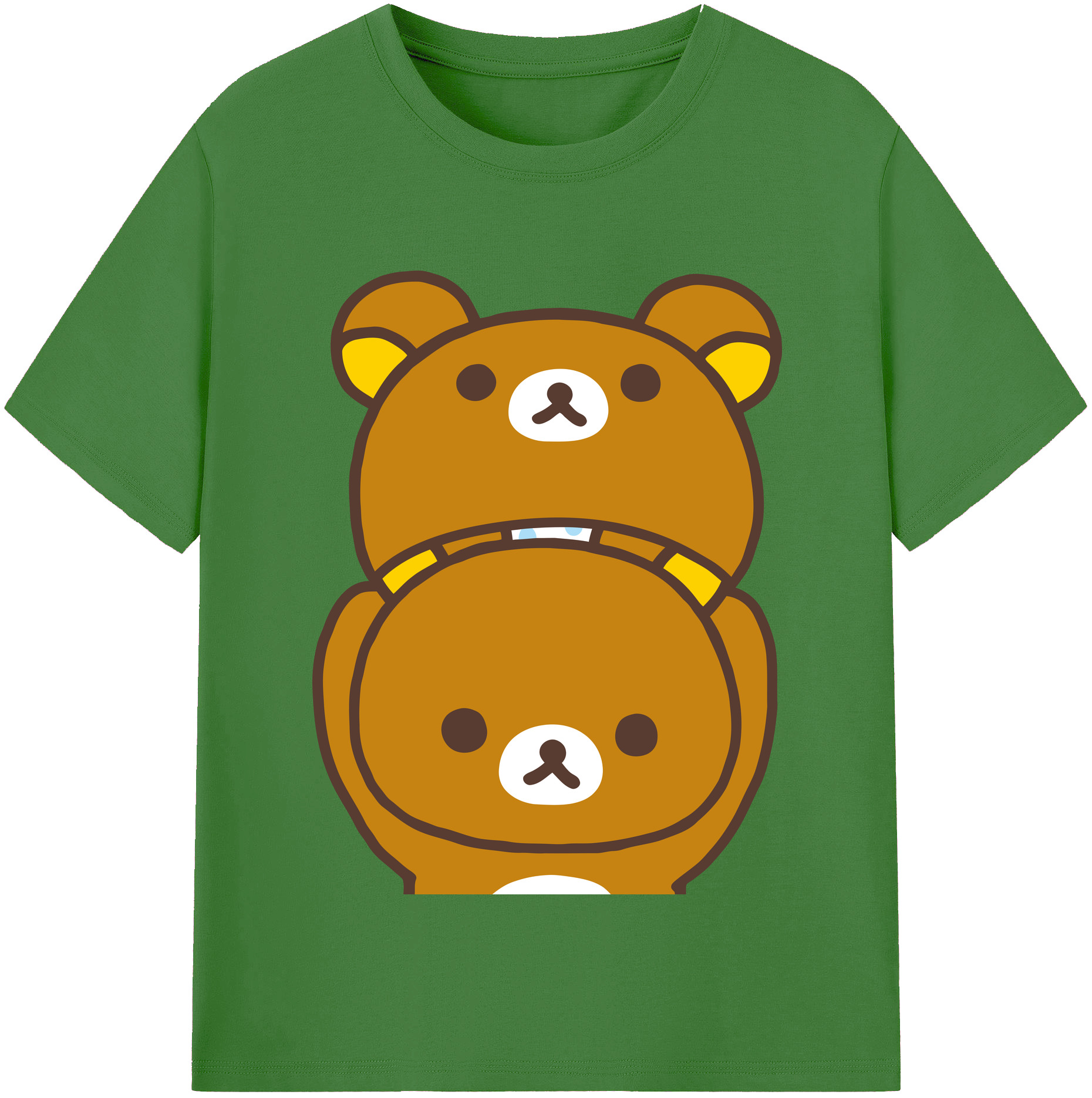 （画像用） リラックマ リラックマ キイロイトリ Rilakkuma Korilakkuma Kiiroitori レディースカジュアルプリントTシャツ（綿100％）
